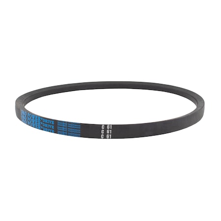 D&D C61 Classical V-Belt, 65 in Outside Length, 7/8 in Top Width, 17/32 in Thickness, 1 Ribs C61